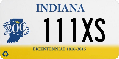 IN license plate 111XS