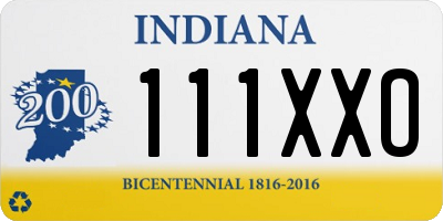 IN license plate 111XXO