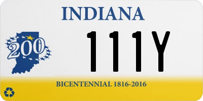 IN license plate 111Y