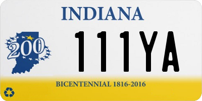 IN license plate 111YA