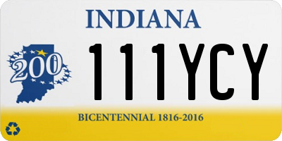 IN license plate 111YCY
