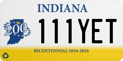 IN license plate 111YET