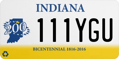 IN license plate 111YGU