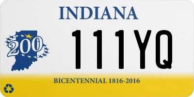 IN license plate 111YQ