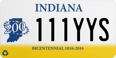 IN license plate 111YYS
