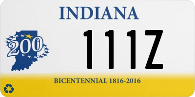 IN license plate 111Z