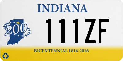 IN license plate 111ZF