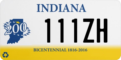 IN license plate 111ZH