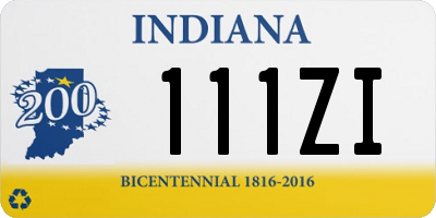 IN license plate 111ZI