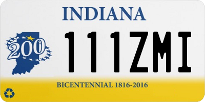 IN license plate 111ZMI