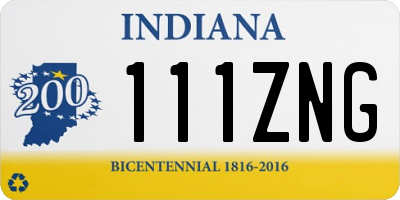 IN license plate 111ZNG