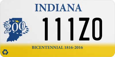 IN license plate 111ZO