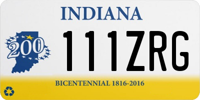 IN license plate 111ZRG