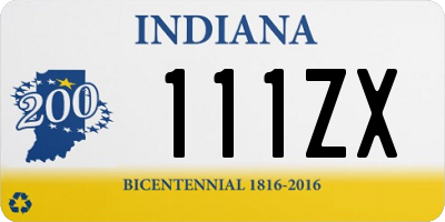 IN license plate 111ZX