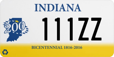 IN license plate 111ZZ