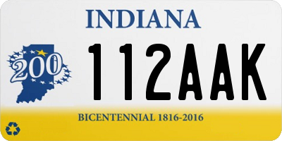 IN license plate 112AAK