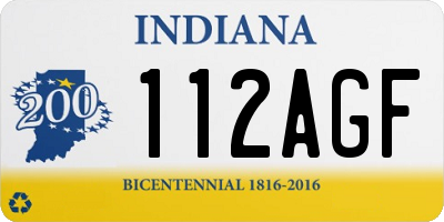 IN license plate 112AGF
