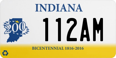 IN license plate 112AM