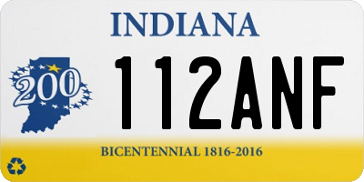 IN license plate 112ANF