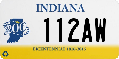 IN license plate 112AW
