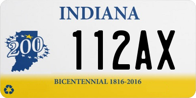 IN license plate 112AX