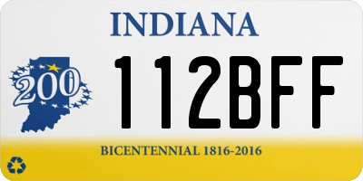 IN license plate 112BFF
