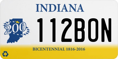 IN license plate 112BON