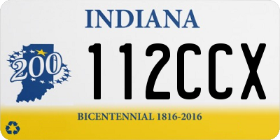 IN license plate 112CCX