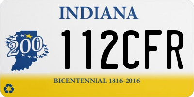IN license plate 112CFR