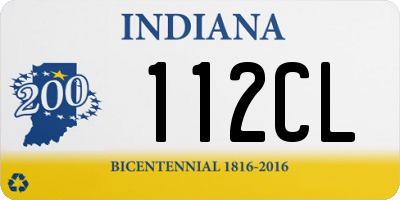 IN license plate 112CL