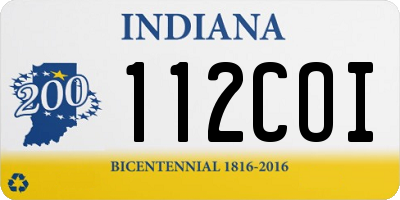 IN license plate 112COI
