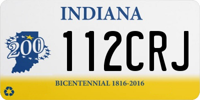 IN license plate 112CRJ
