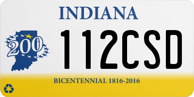 IN license plate 112CSD