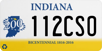 IN license plate 112CSO