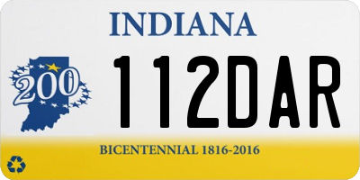 IN license plate 112DAR