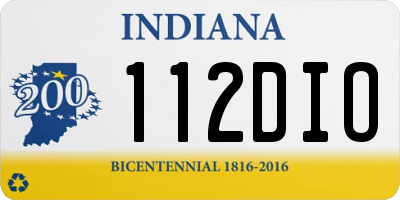 IN license plate 112DIO