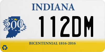IN license plate 112DM