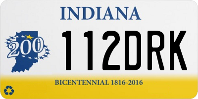 IN license plate 112DRK