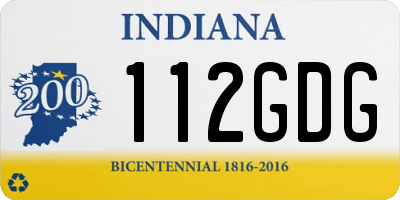 IN license plate 112GDG