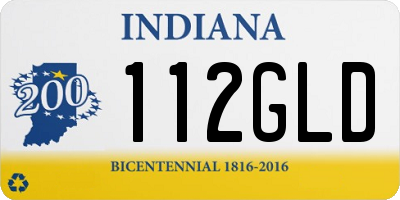 IN license plate 112GLD