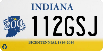 IN license plate 112GSJ