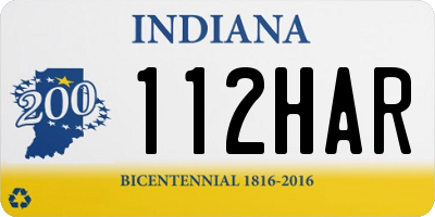 IN license plate 112HAR