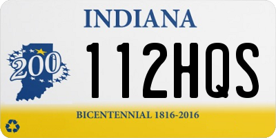 IN license plate 112HQS