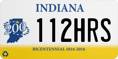 IN license plate 112HRS
