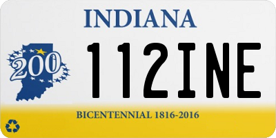 IN license plate 112INE