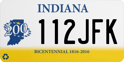 IN license plate 112JFK