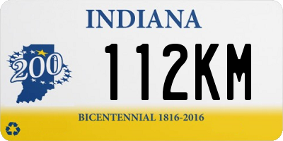 IN license plate 112KM