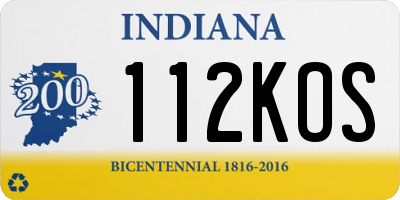 IN license plate 112KOS