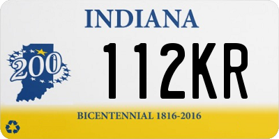 IN license plate 112KR