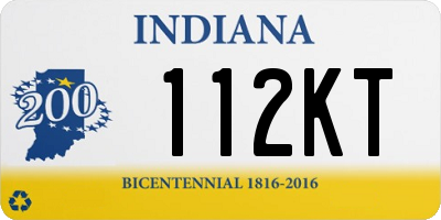 IN license plate 112KT